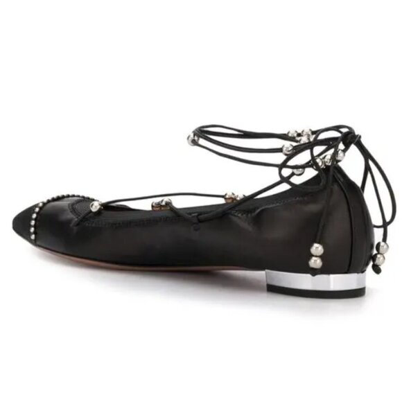 Aquazzura Mystique Ballet Flats Black Silver - Picture 2 of 14